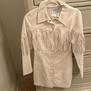 Cream Fringe dress